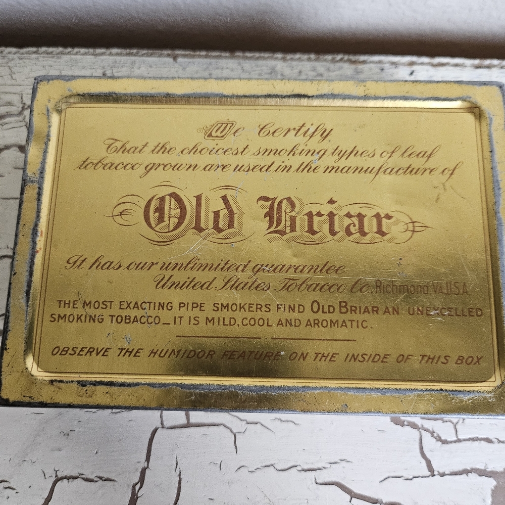 Vintage Antique Old Briar Smoking Tobacco Canister - Picture 2 of 2